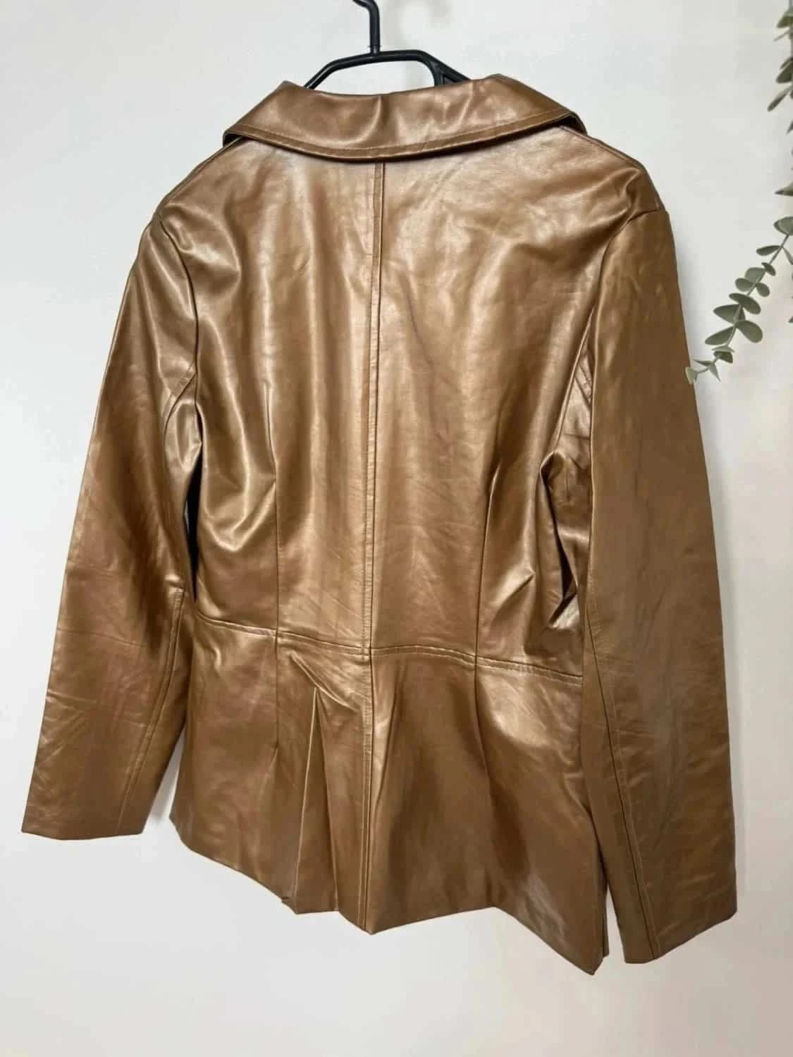 Veste dorée simili cuir taille 40 - Photo 8/8