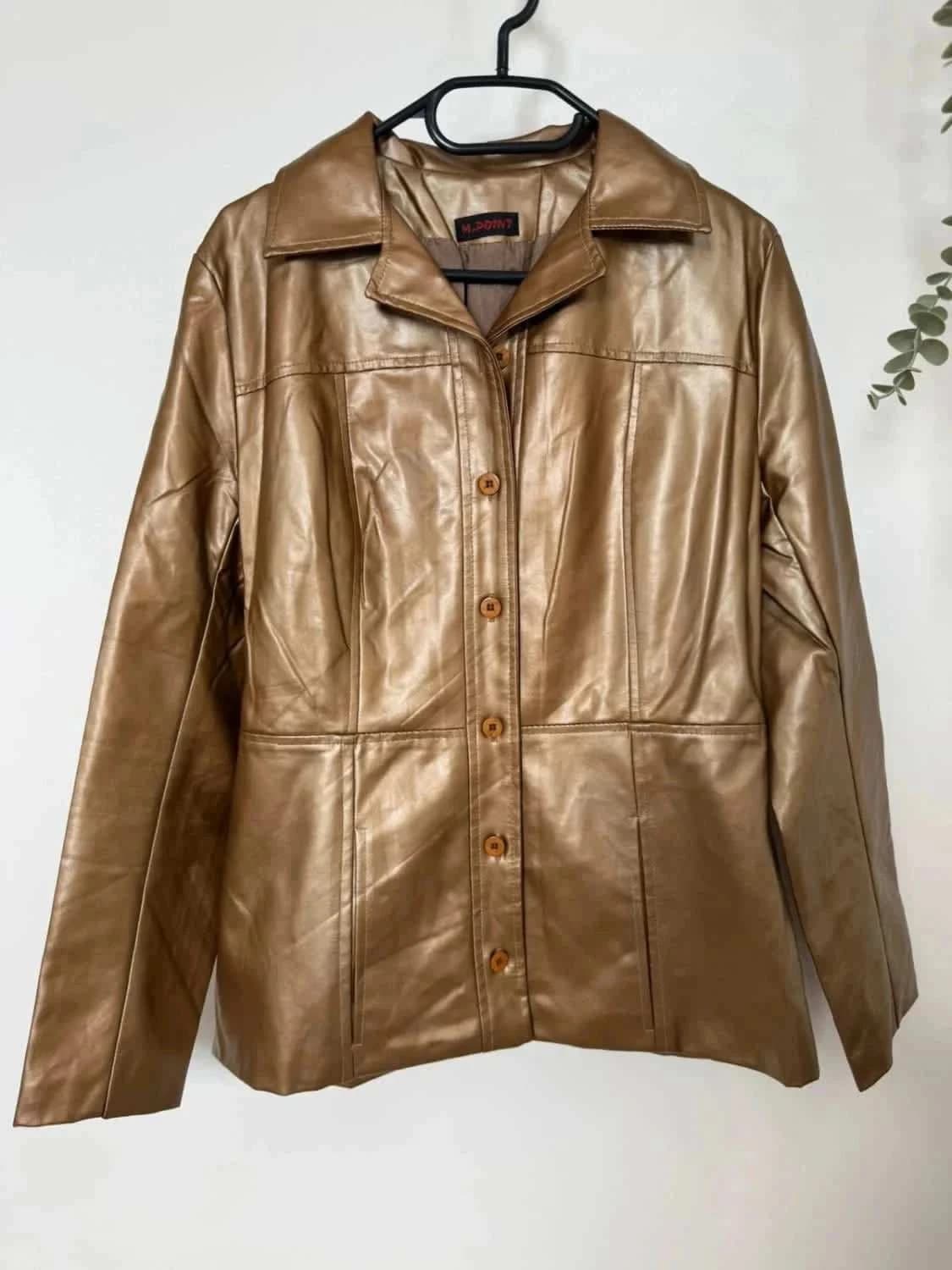 Veste dorée simili cuir taille 40 - Photo 4/8