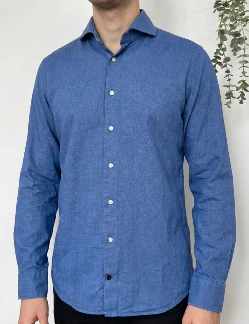 Chemise coton Tommy Hilfiger fitted bleu taille 38 - FP260129 - Photo 1/8