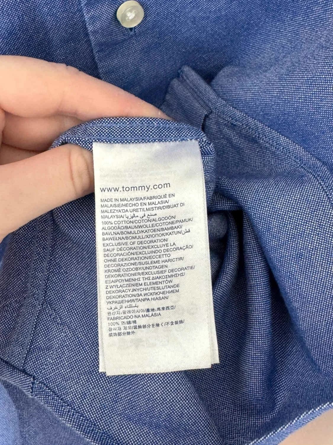 Chemise coton Tommy Hilfiger fitted bleu taille 38 - FP260129 - Photo 6/8