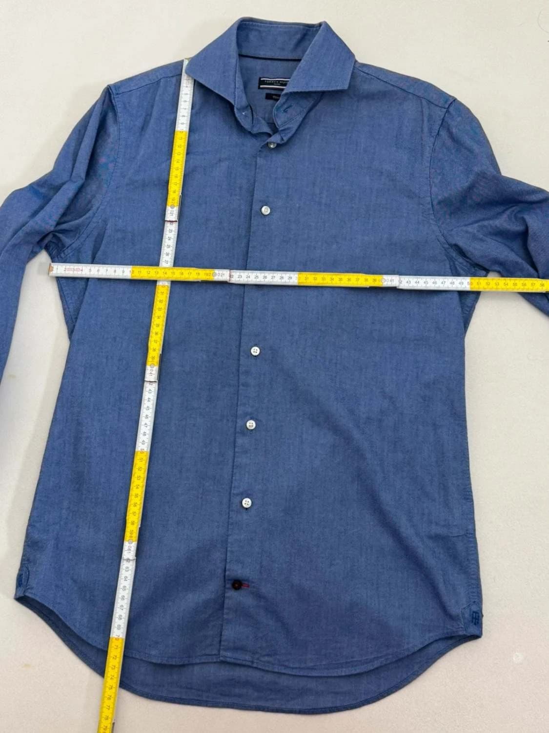 Chemise coton Tommy Hilfiger fitted bleu taille 38 - FP260129 - Photo 8/8