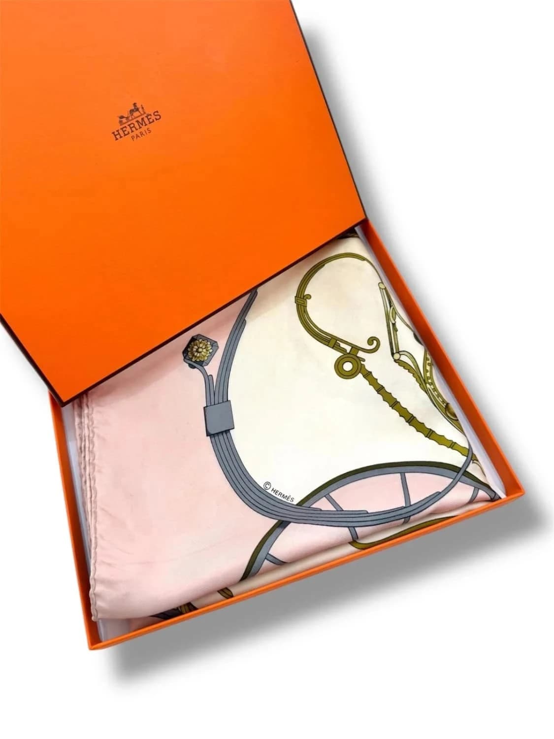 Carré de soie Hermès Springs Ledoux rose imprimé carrosse taille unique - Photo 2/9