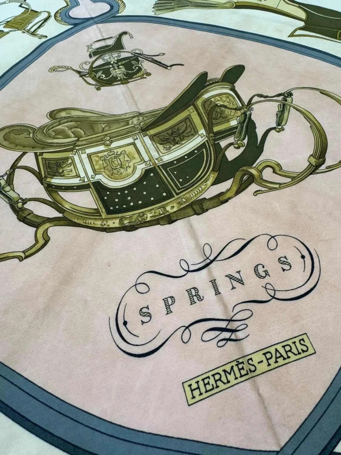 Carré de soie Hermès Springs Ledoux rose imprimé carrosse taille unique - Photo 5/9