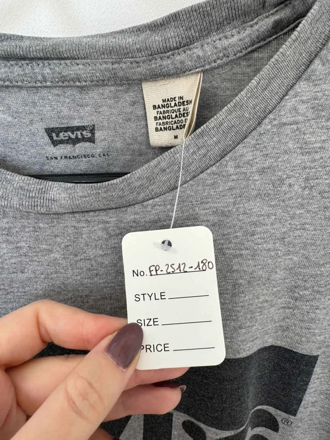 T-shirt coton Levi’s gris chiné logo imprimé taille M - FP2512180 - Photo 4/8