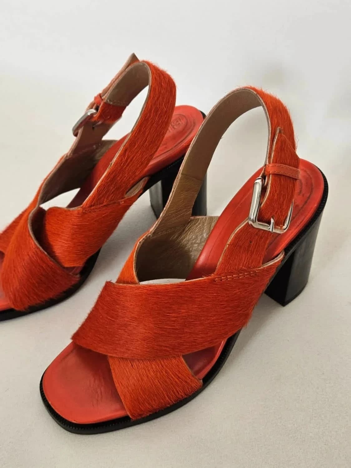 Sandales à talons Bimba Y Lola poils oranges taille 36 - Photo 4/8