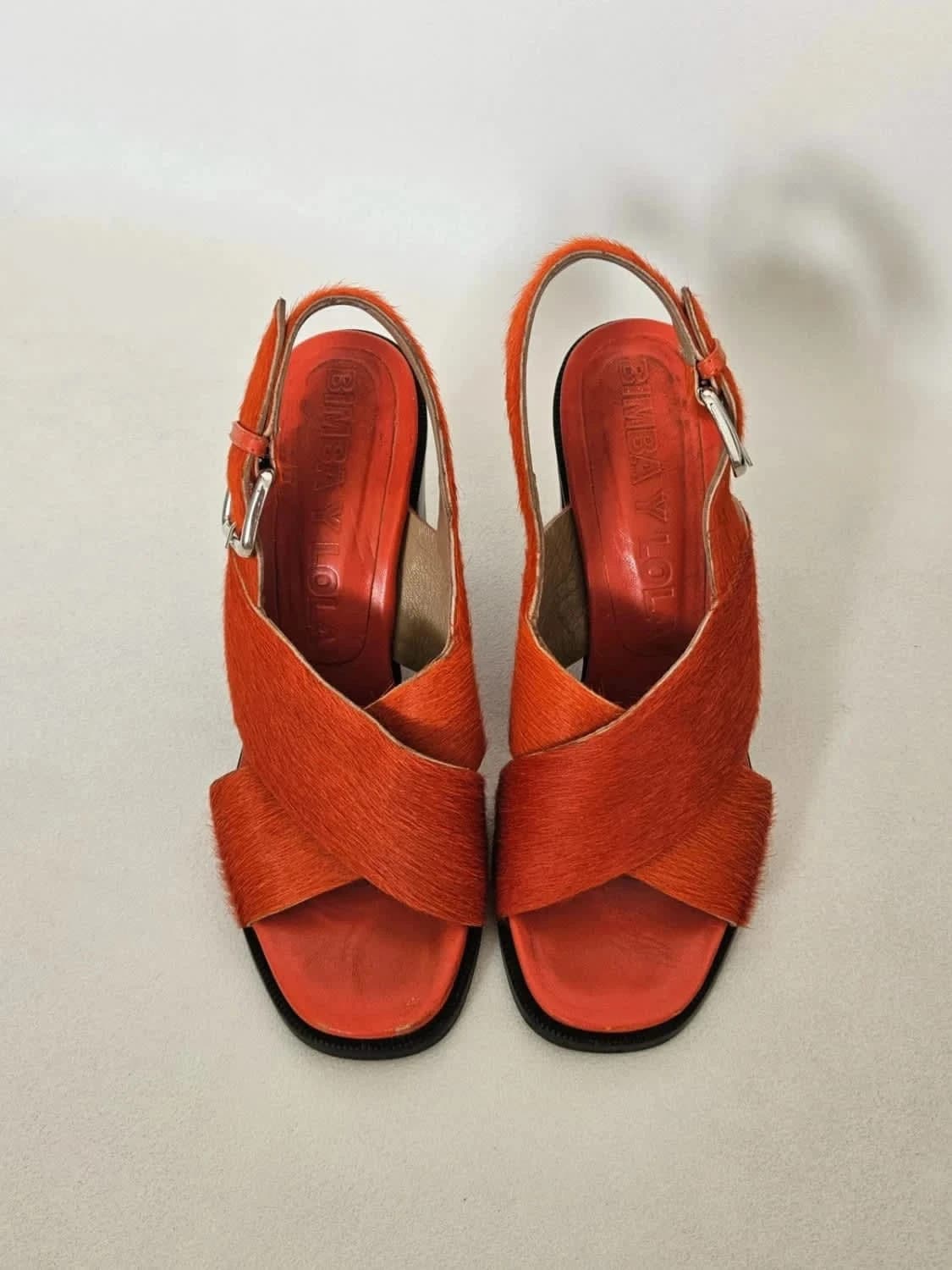 Sandales à talons Bimba Y Lola poils oranges taille 36 - Photo 3/8