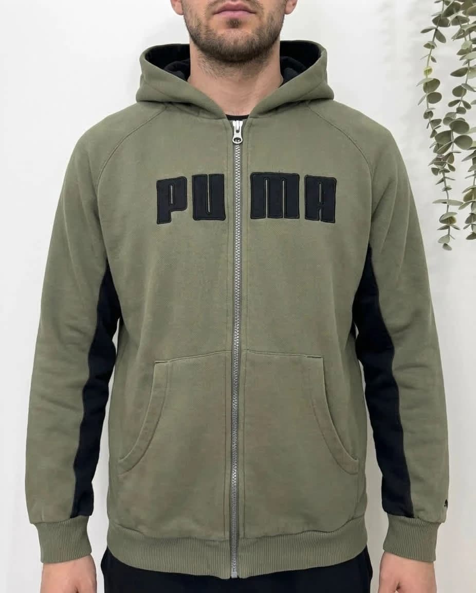 Sweat zippé à capuche veste Puma kaki logo brodé taille M - FP251287 - Photo 1/11