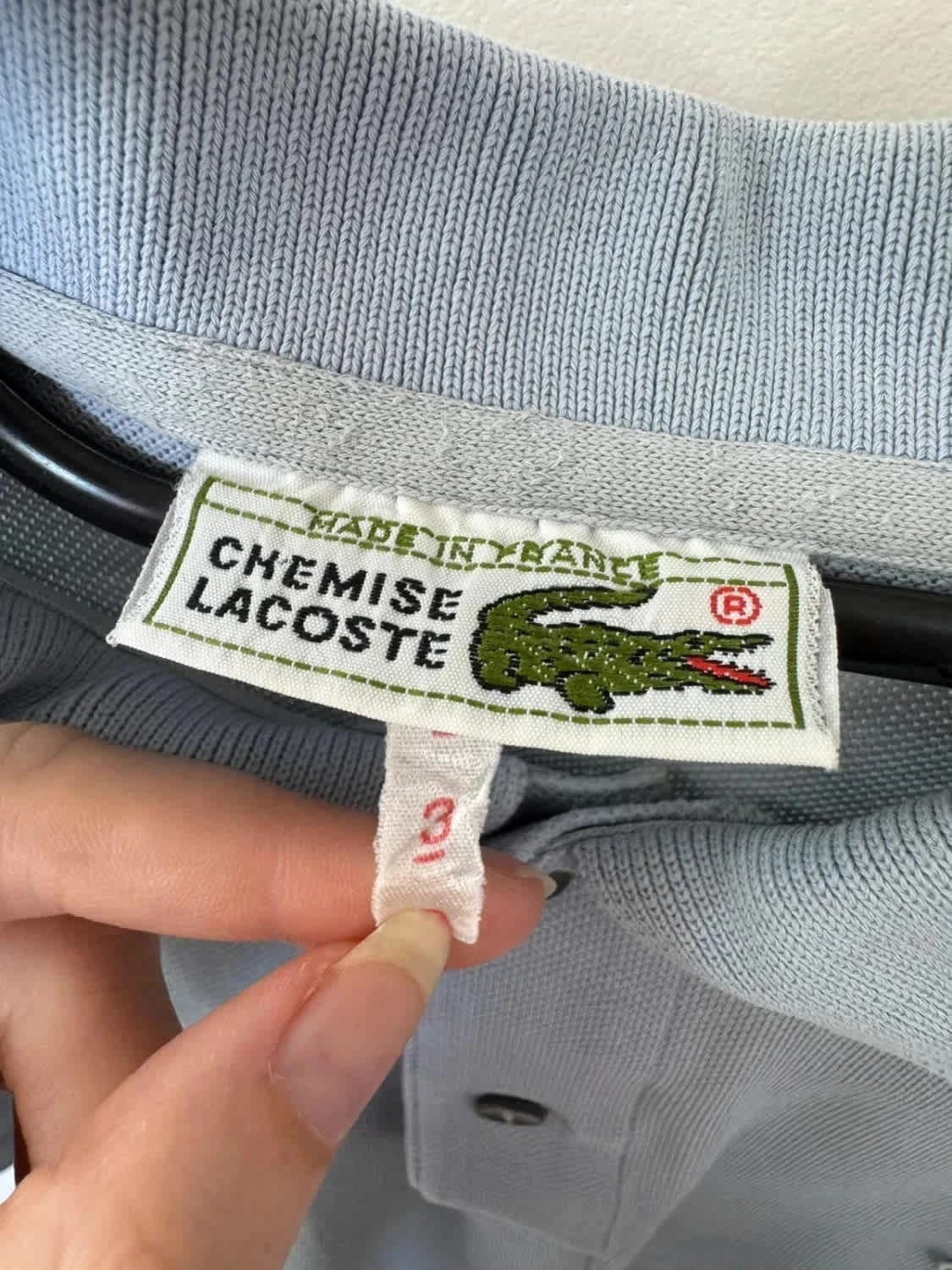 Polo Lacoste bleu Devanlay Made in France taille S - Photo 3/8