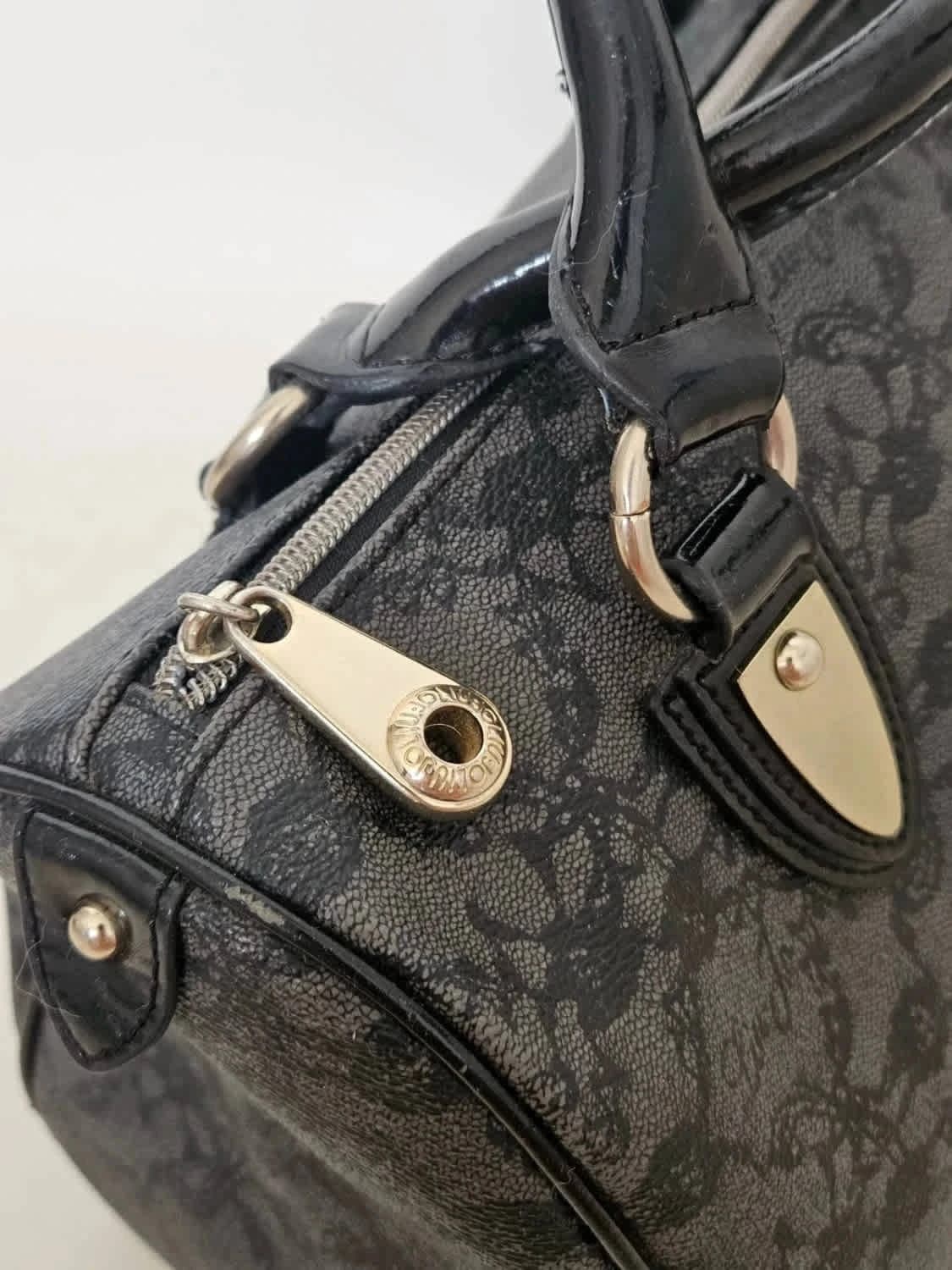 Sac à main Boston Lui Jo noir motif dentelle - Photo 3/15