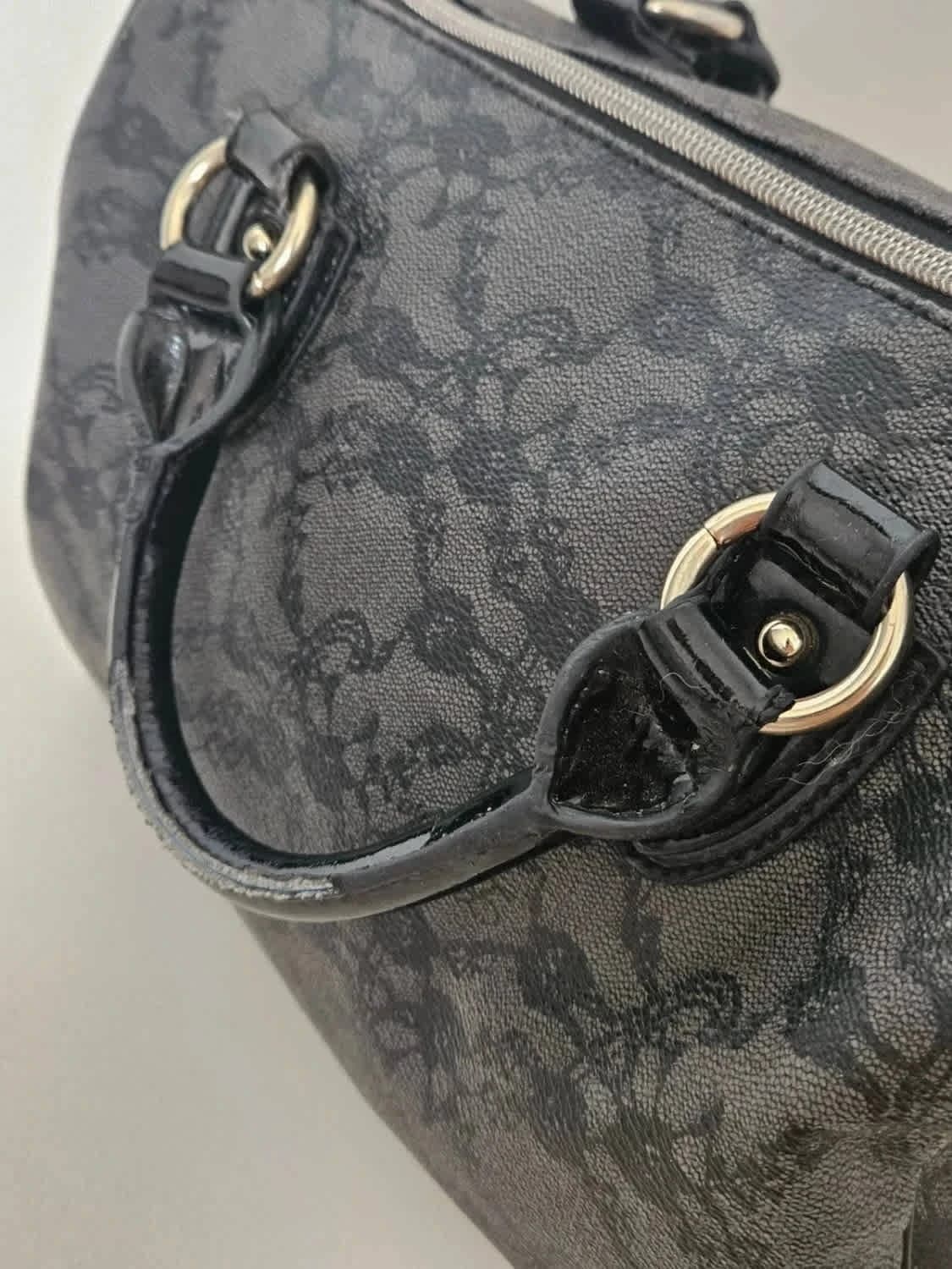 Sac à main Boston Lui Jo noir motif dentelle - Photo 5/15