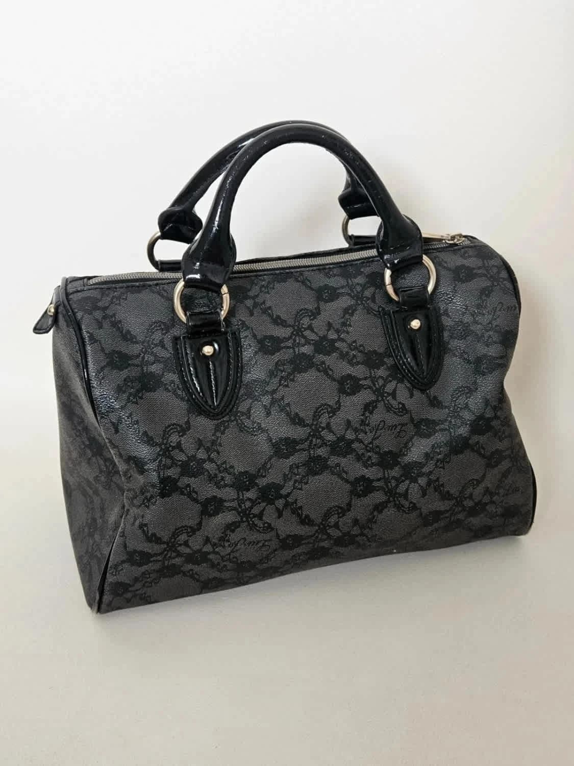 Sac à main Boston Lui Jo noir motif dentelle - Photo 8/15