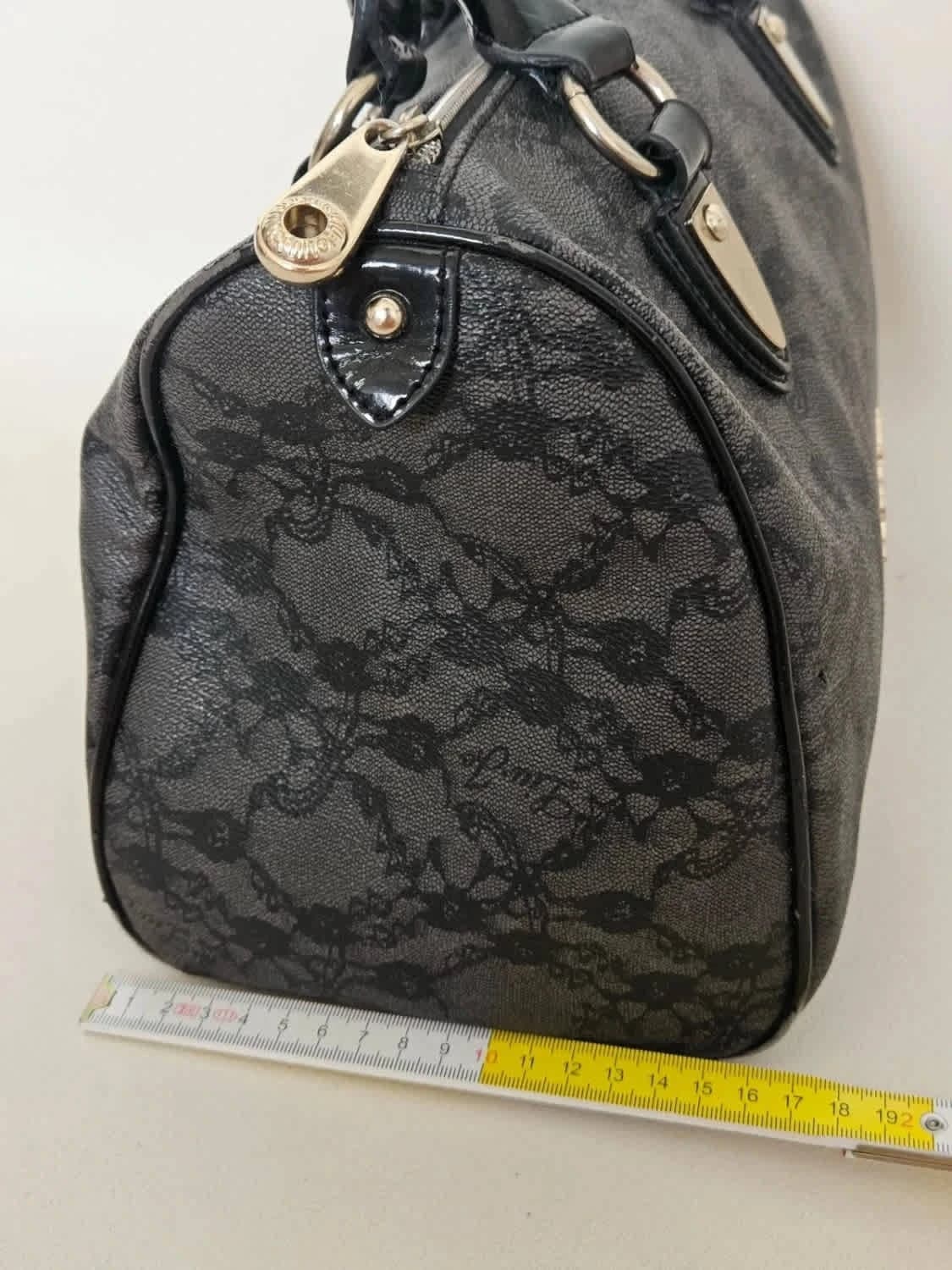 Sac à main Boston Lui Jo noir motif dentelle - Photo 11/15