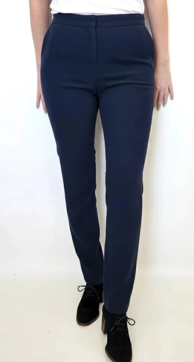 Pantalon bleu marine Maje coupe droite fluide taille 36 - Photo 1/8