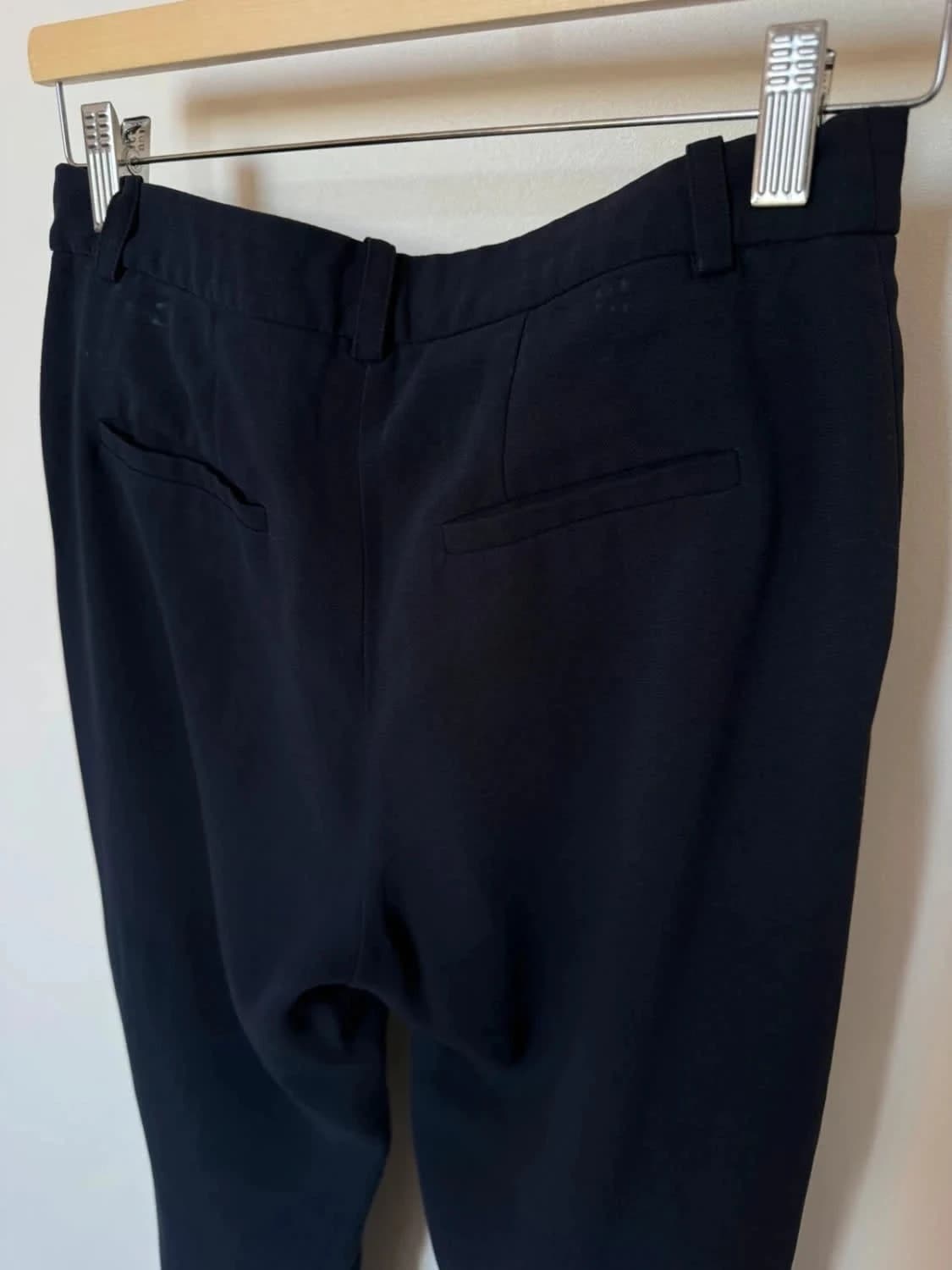Pantalon bleu marine Maje coupe droite fluide taille 36 - Photo 6/8