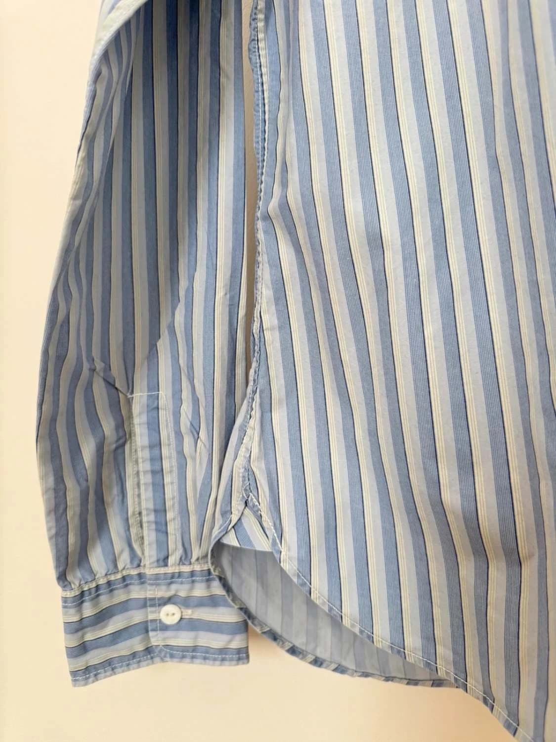 Chemise rayée coton Ralph Lauren RRL double RL bleu blanc taille L - Photo 3/10