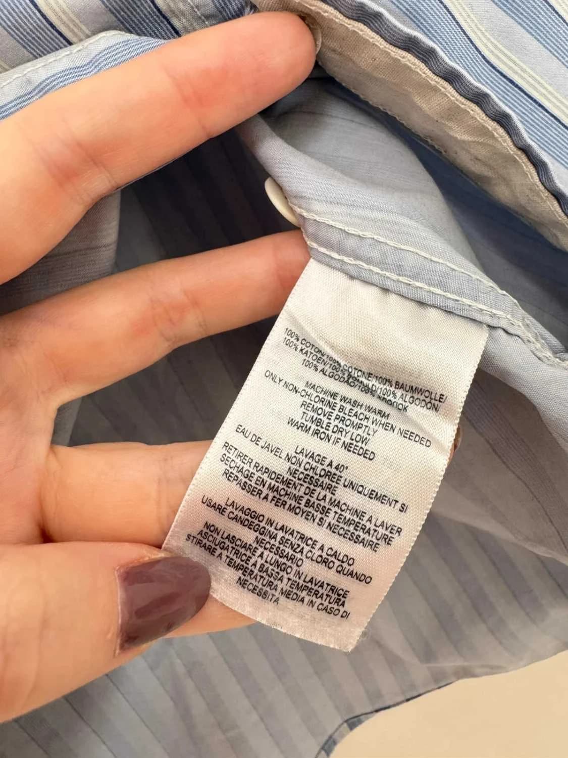 Chemise rayée coton Ralph Lauren RRL double RL bleu blanc taille L - Photo 5/10