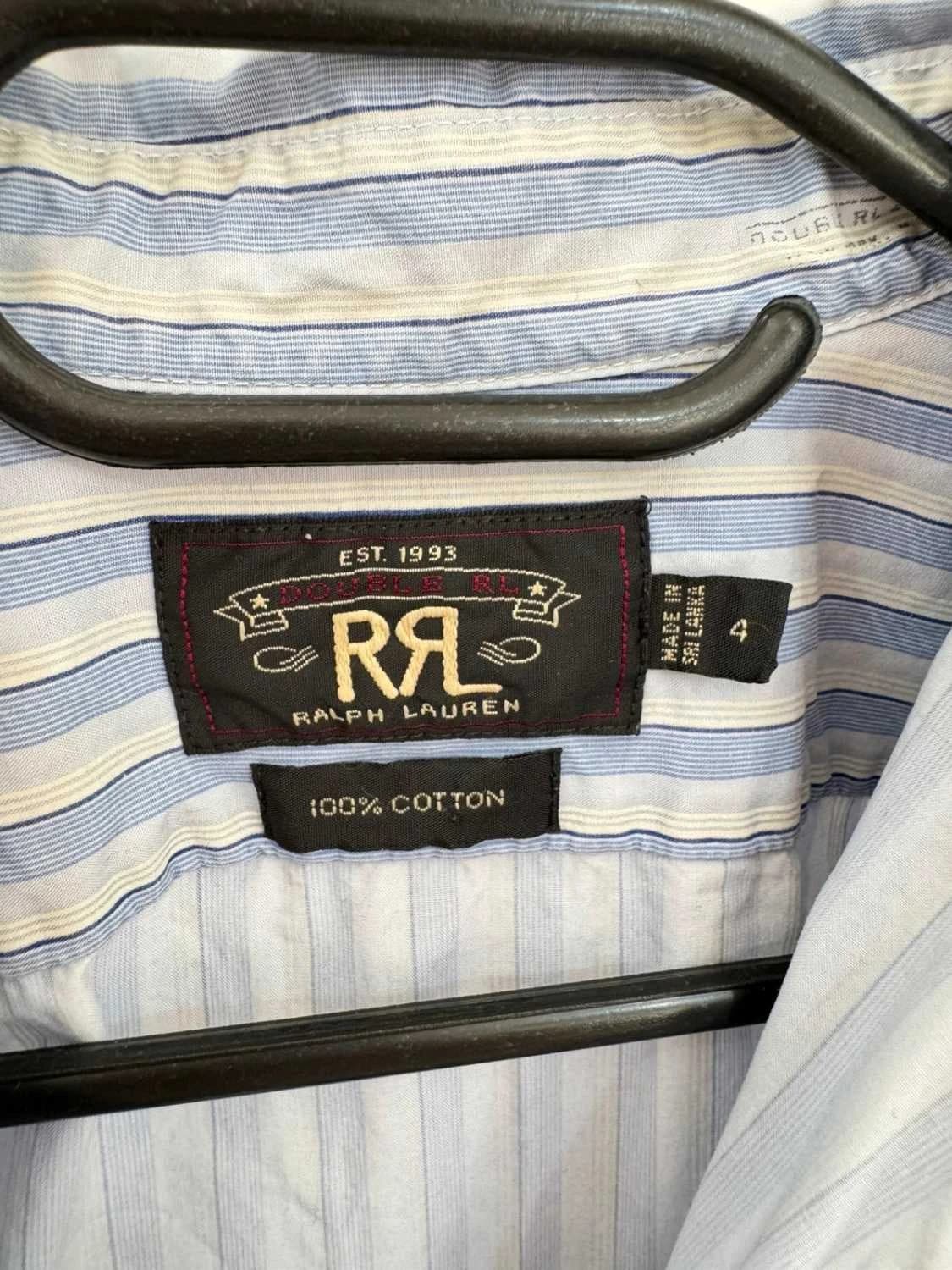 Chemise rayée coton Ralph Lauren RRL double RL bleu blanc taille L - Photo 7/10
