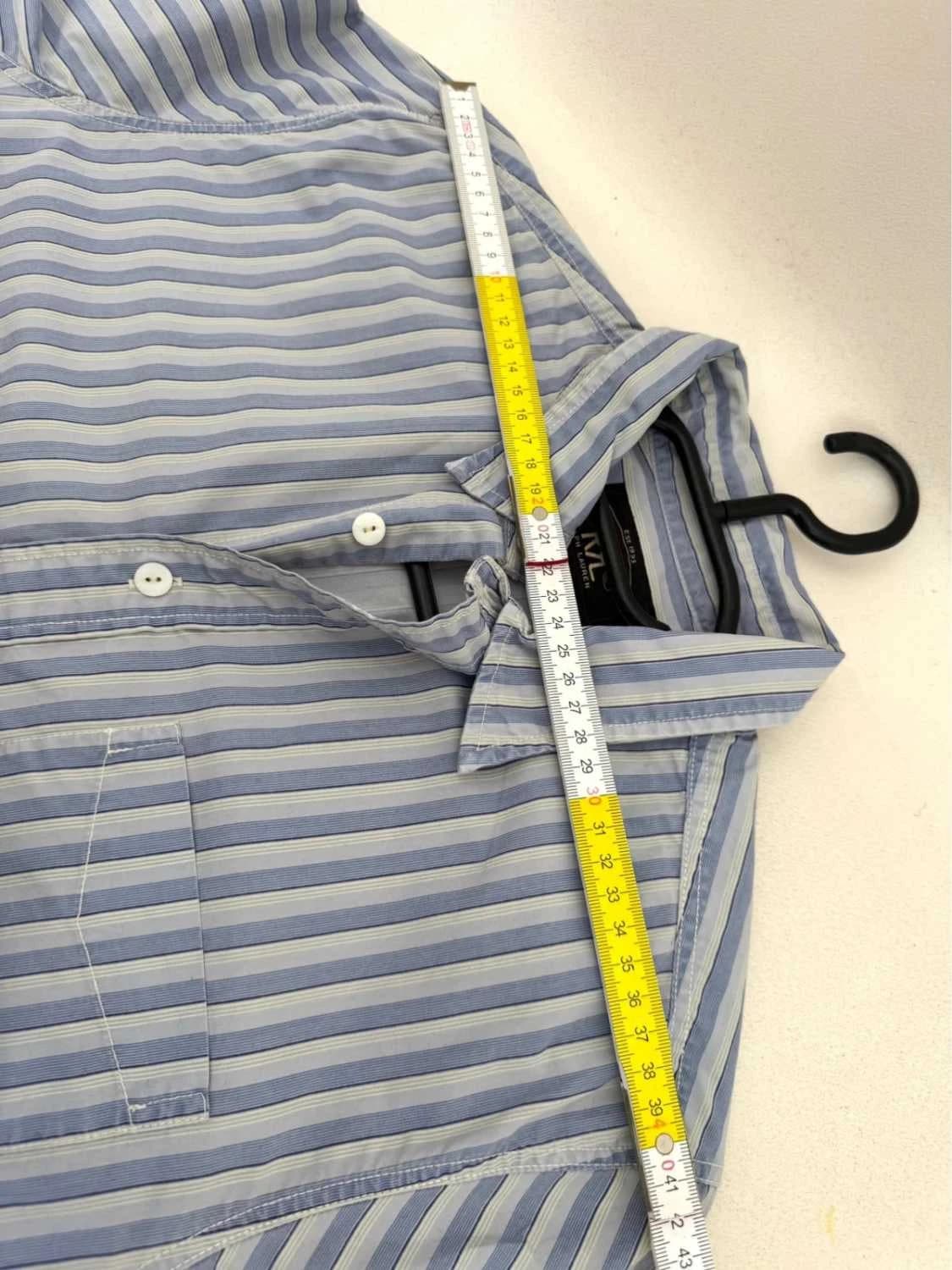 Chemise rayée coton Ralph Lauren RRL double RL bleu blanc taille L - Photo 10/10