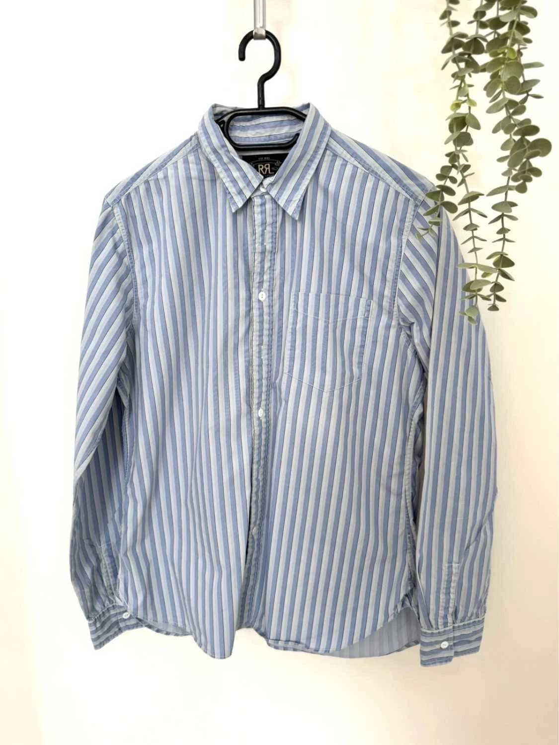 Chemise rayée coton Ralph Lauren RRL double RL bleu blanc taille L - Photo 2/10