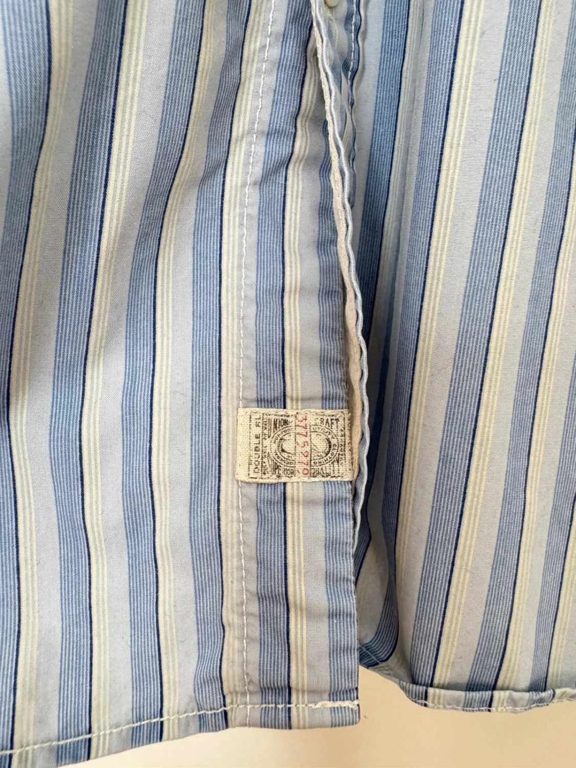 Chemise rayée coton Ralph Lauren RRL double RL bleu blanc taille L - Photo 4/10