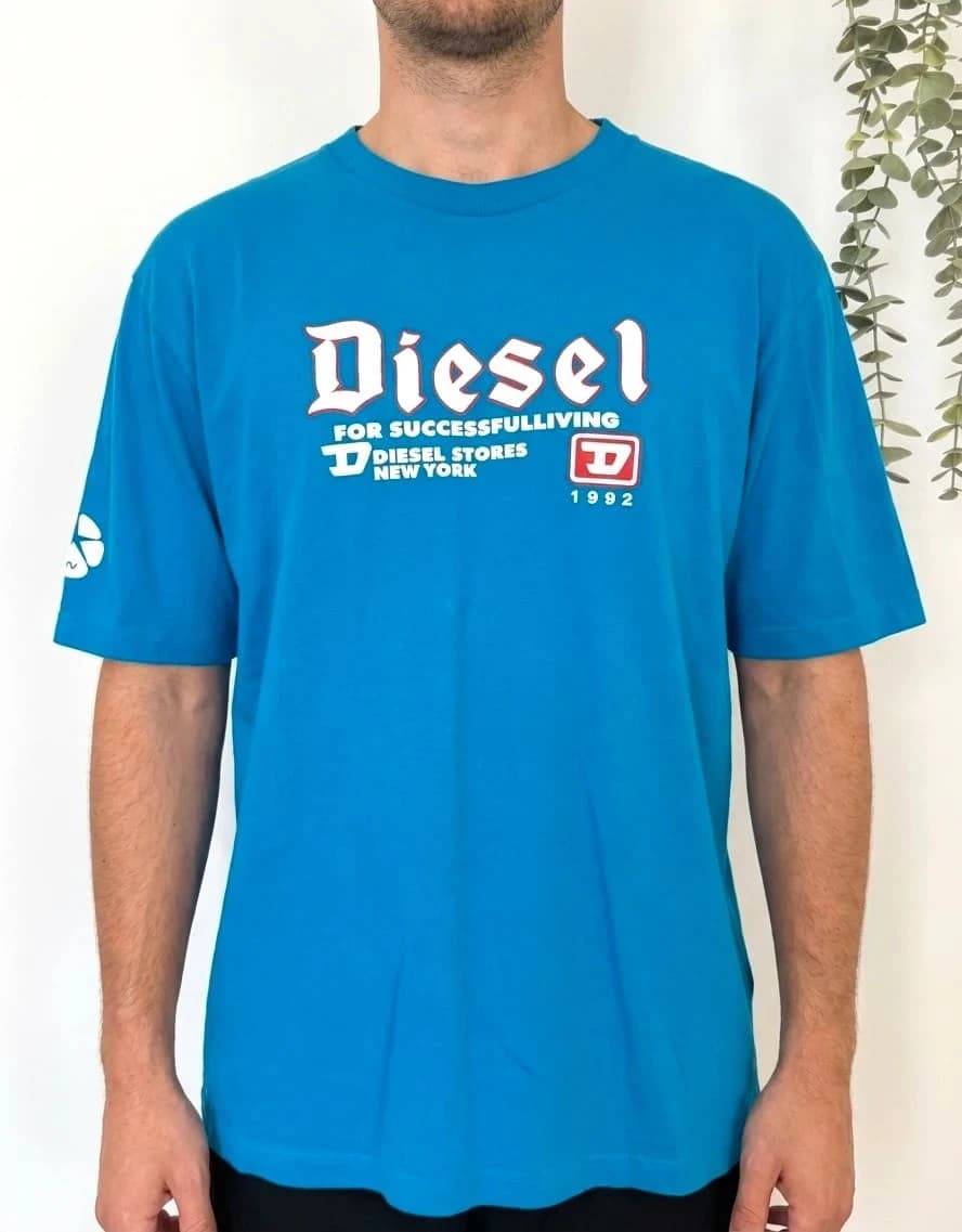 T-shirt Diesel 1992 Y2K imprimé logo bleu taille XL - FP2512176 - Photo 1/7