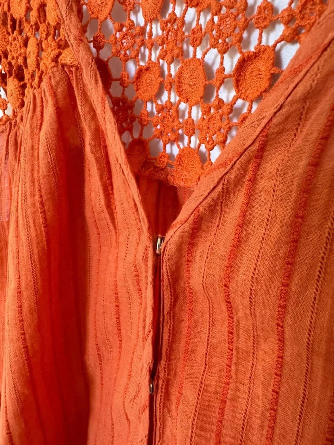 Top sans manches débardeur orange macramé Pepe Jeans taille M - Photo 5/9