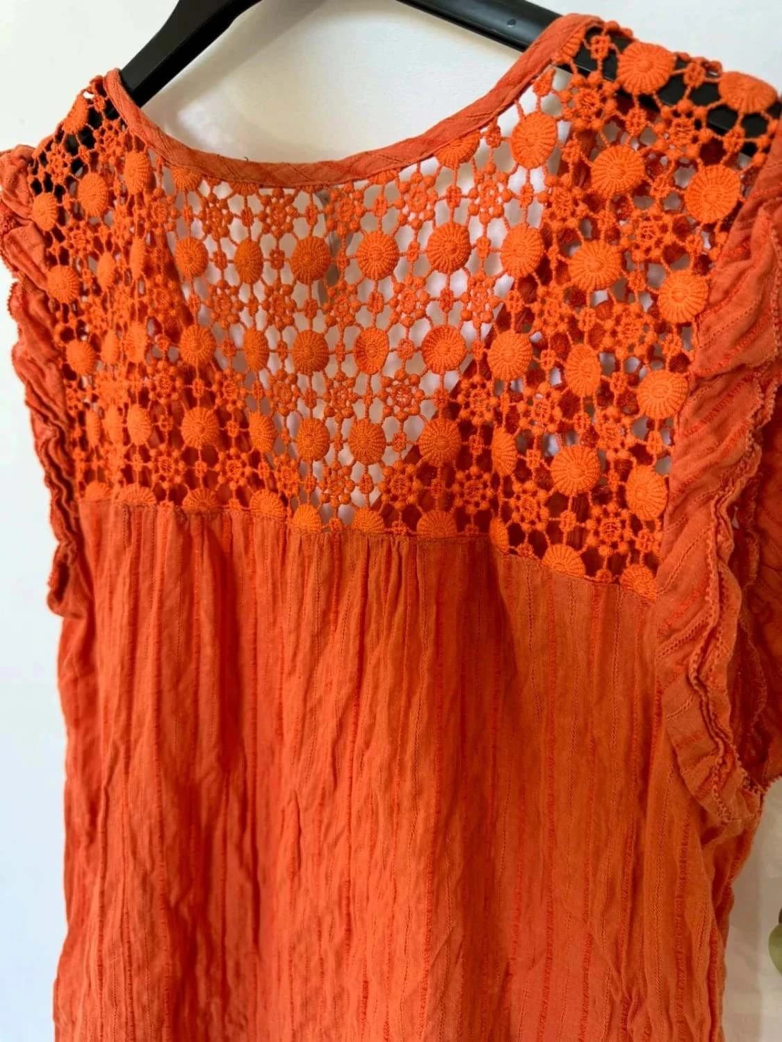 Top sans manches débardeur orange macramé Pepe Jeans taille M - Photo 6/9