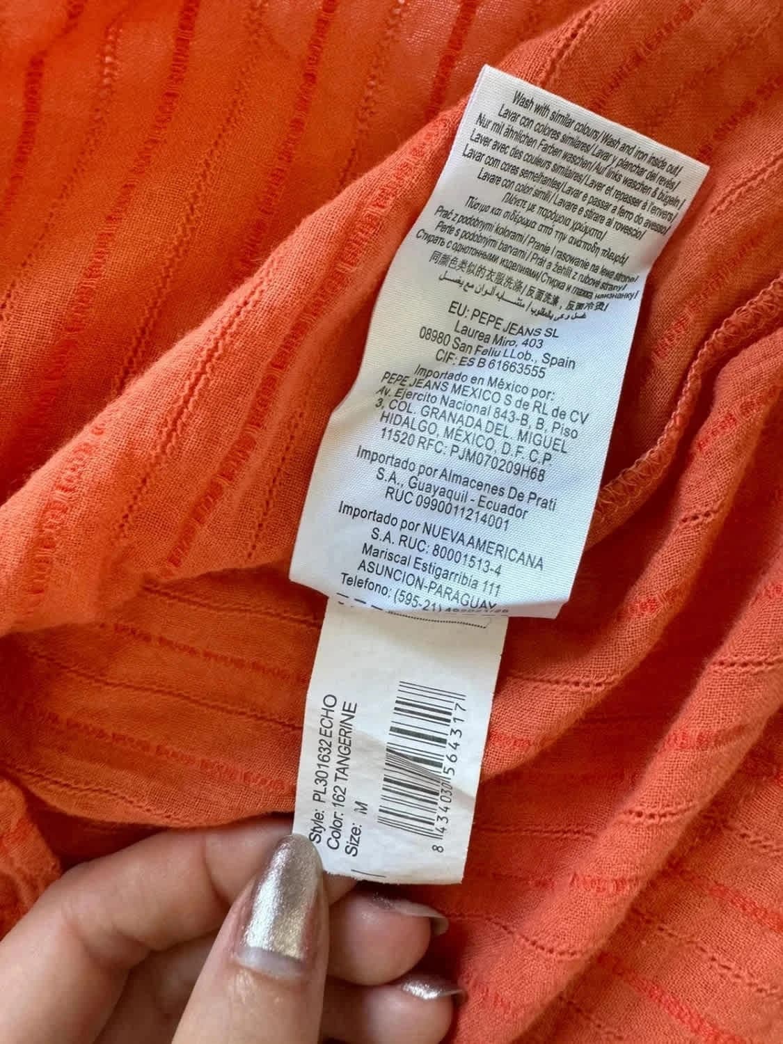 Top sans manches débardeur orange macramé Pepe Jeans taille M - Photo 9/9