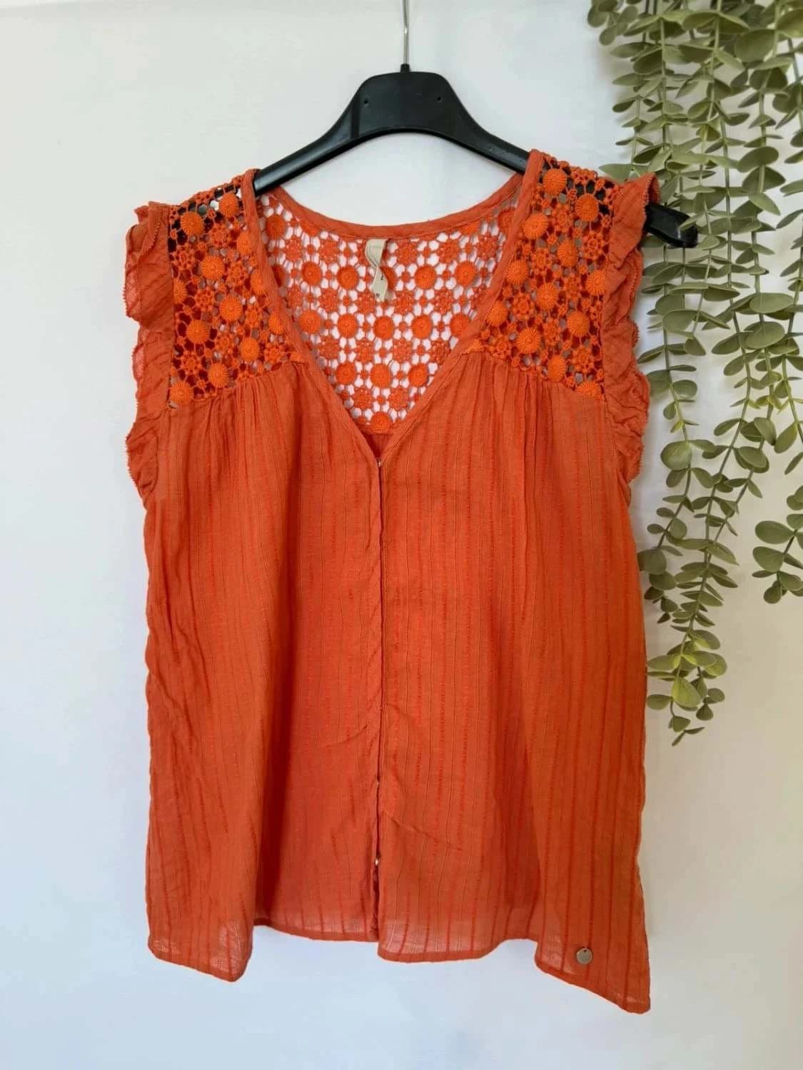 Top sans manches débardeur orange macramé Pepe Jeans taille M - Photo 2/9
