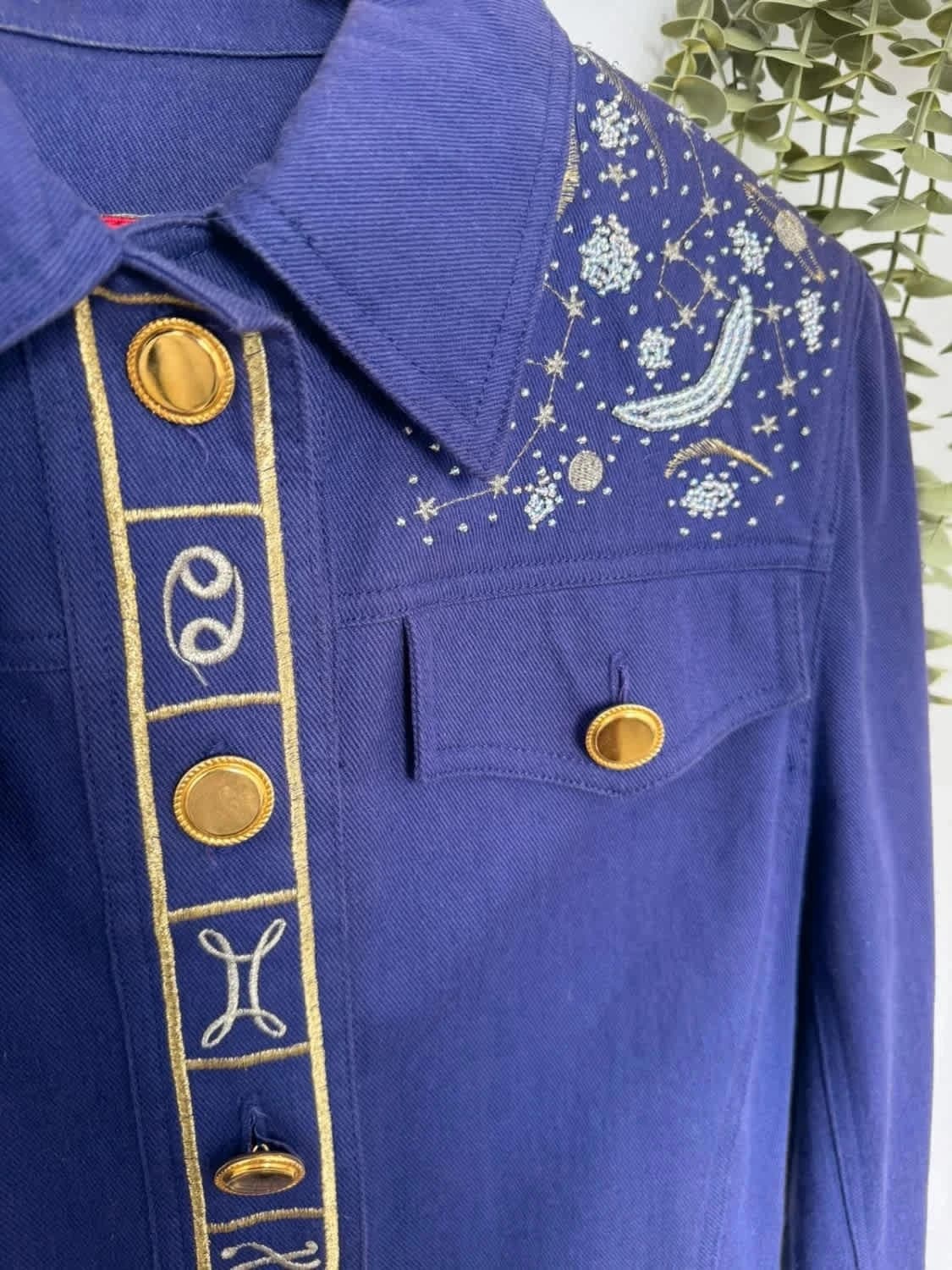 Veste Christian Llinares brodée astrologie taille 40 - Pièce rare et unique - Photo 4/10