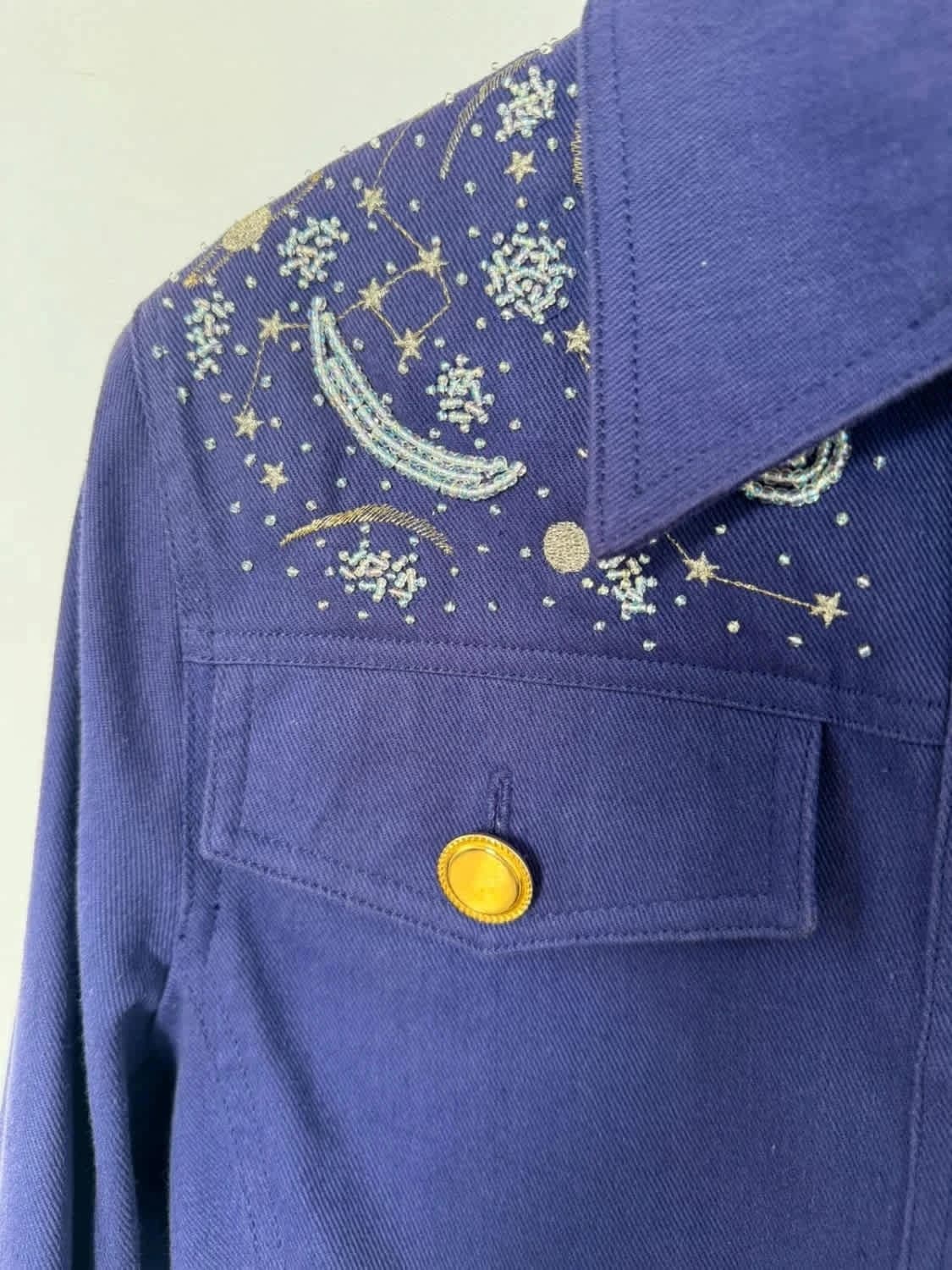 Veste Christian Llinares brodée astrologie taille 40 - Pièce rare et unique - Photo 5/10