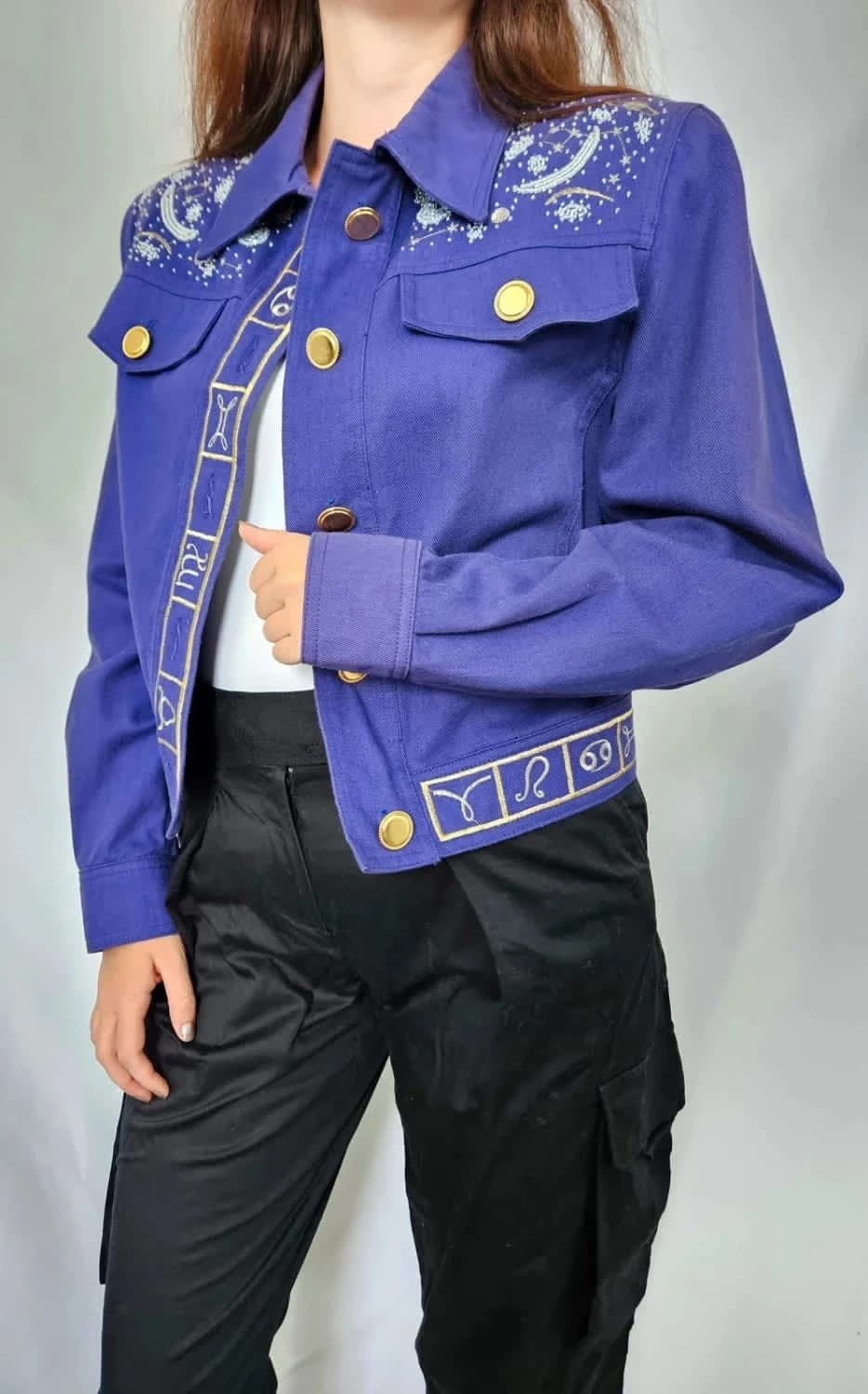 Veste Christian Llinares brodée astrologie taille 40 - Pièce rare et unique - Photo 2/10
