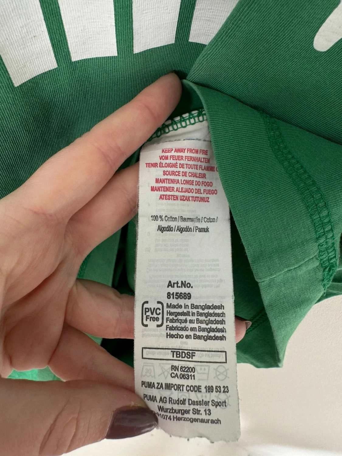 T-shirt coton Puma vert logo poitrine taille S - FP2512144 - Photo 5/8