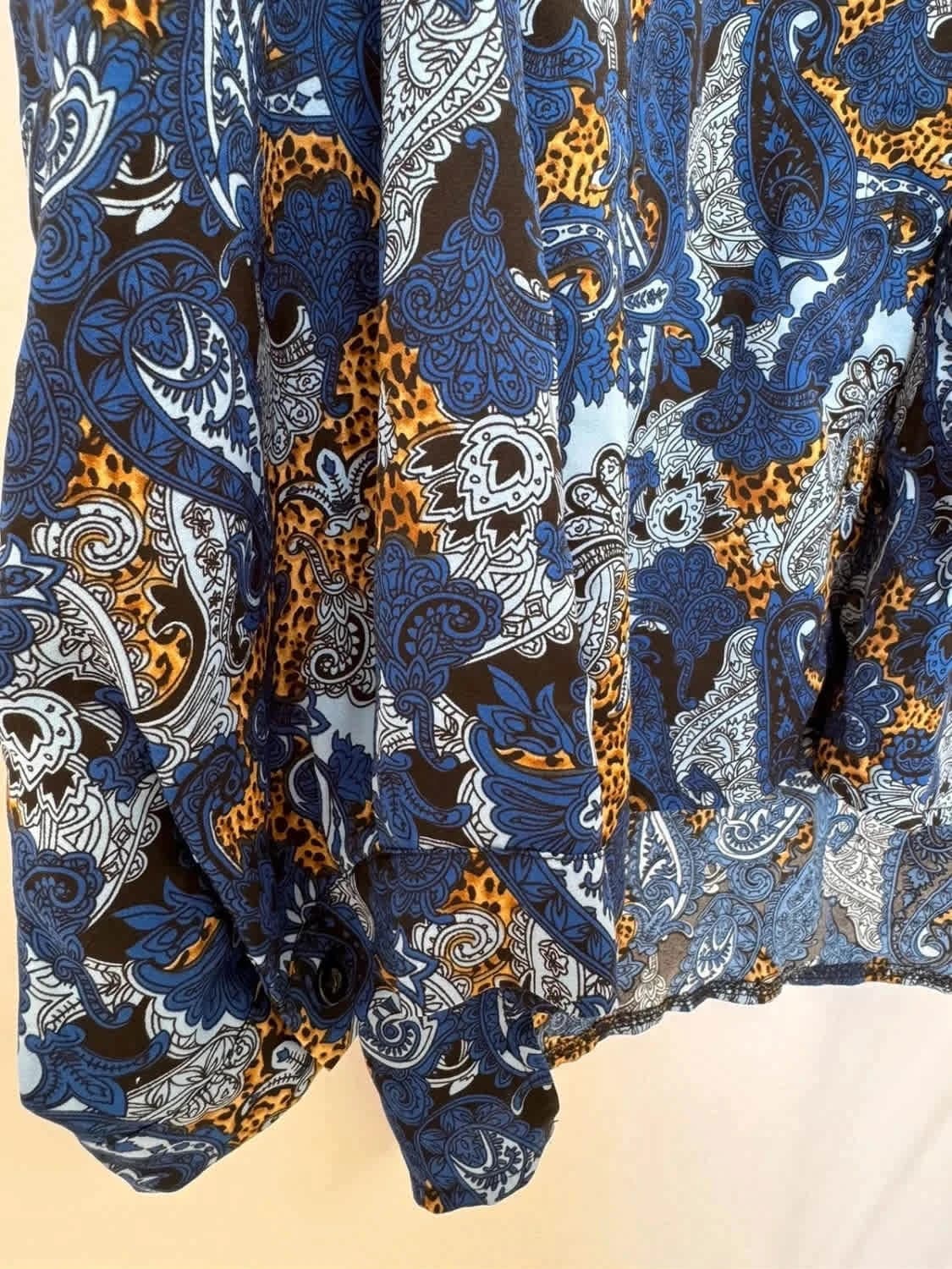 Blouse bleue oversize à imprimé taille S - Photo 4/6