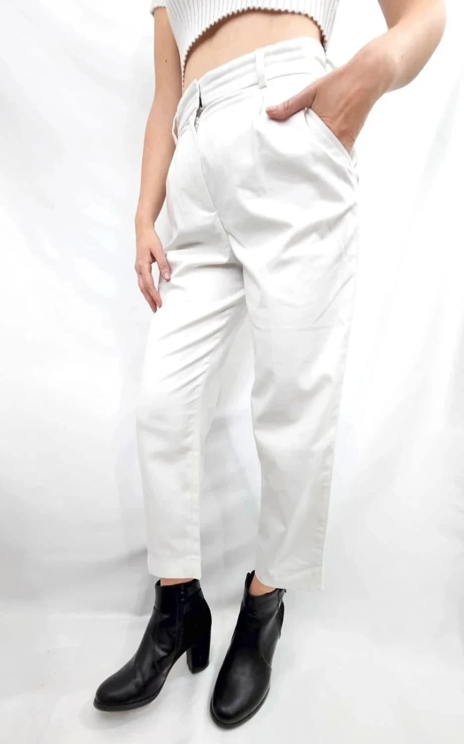 Pantalon blanc coupe droite Tommy Hilfiger - Photo 1/7