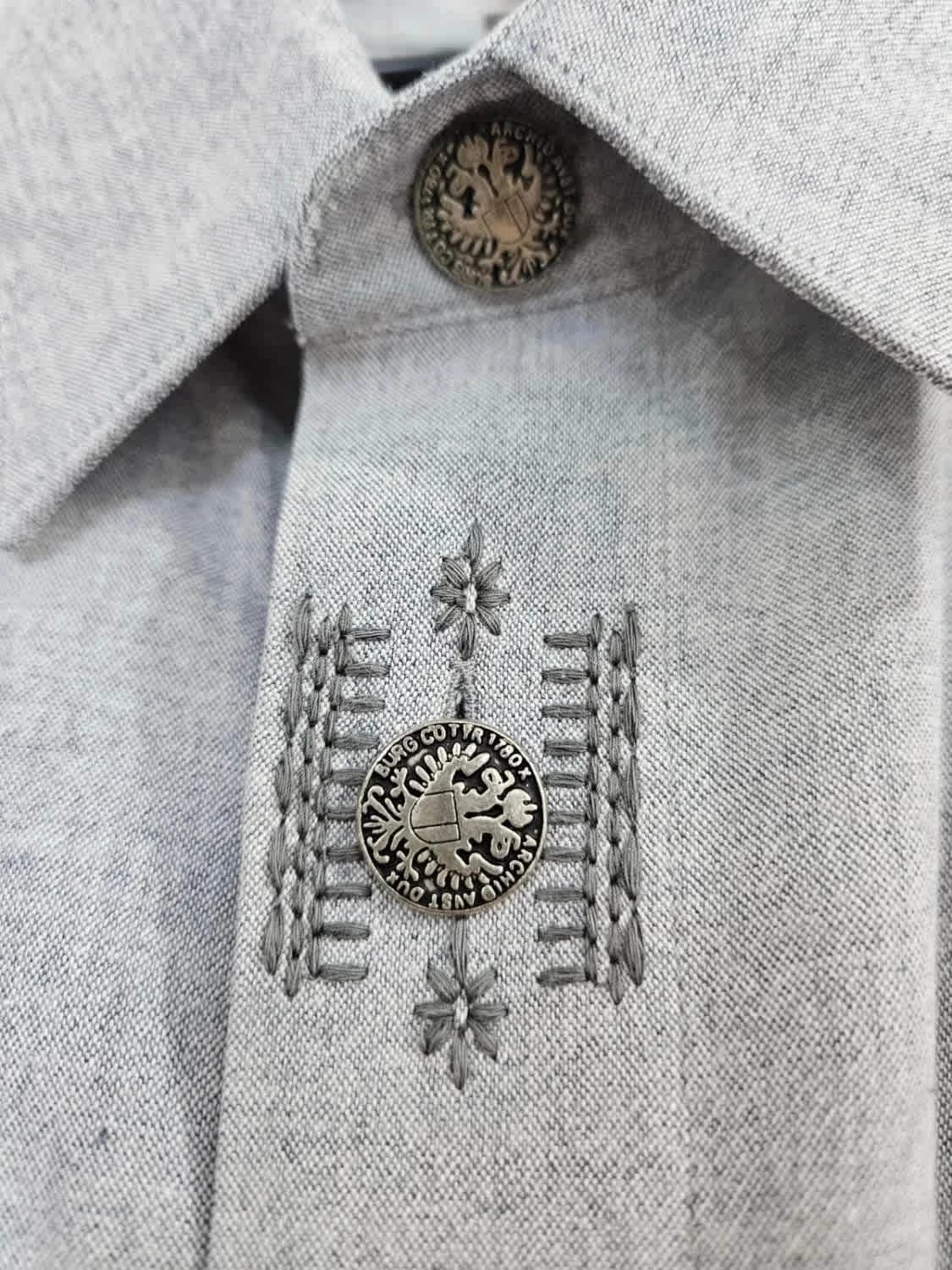 Chemise manches longues grise traditionnelle avec détails Imperial Landhaus - Photo 5/6