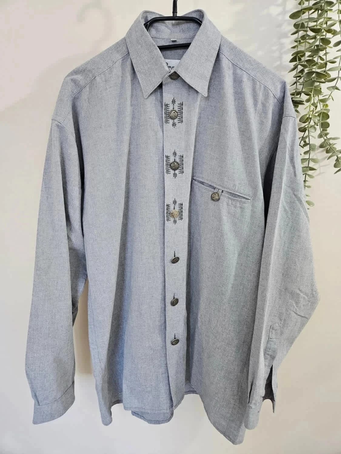 Chemise manches longues grise traditionnelle avec détails Imperial Landhaus - Photo 2/6