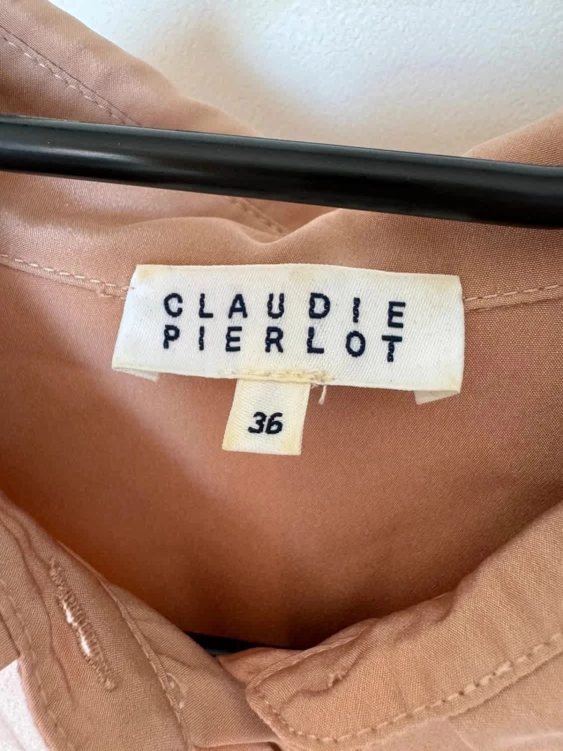 Blouse fluide à franges satinée rose Claudie Pierlot taille 36 - Photo 3/8