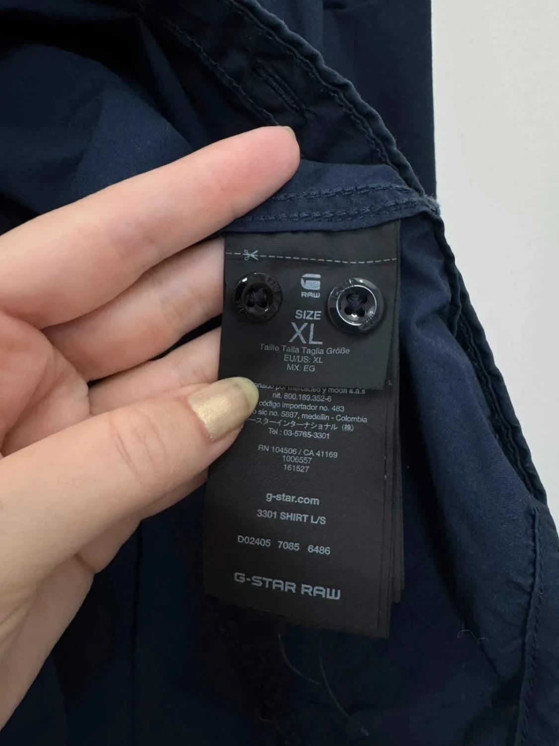 Chemise G-Star Raw bleu marine modèle 3301 manches longues coupe Utility taille XL - Photo 5/7