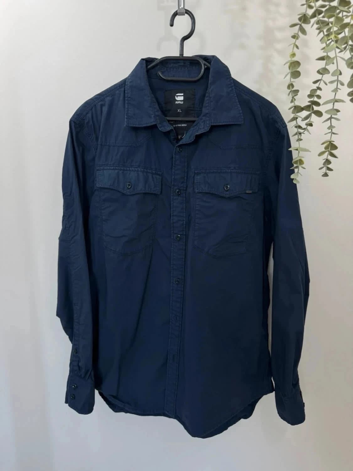 Chemise G-Star Raw bleu marine modèle 3301 manches longues coupe Utility taille XL - Photo 2/7