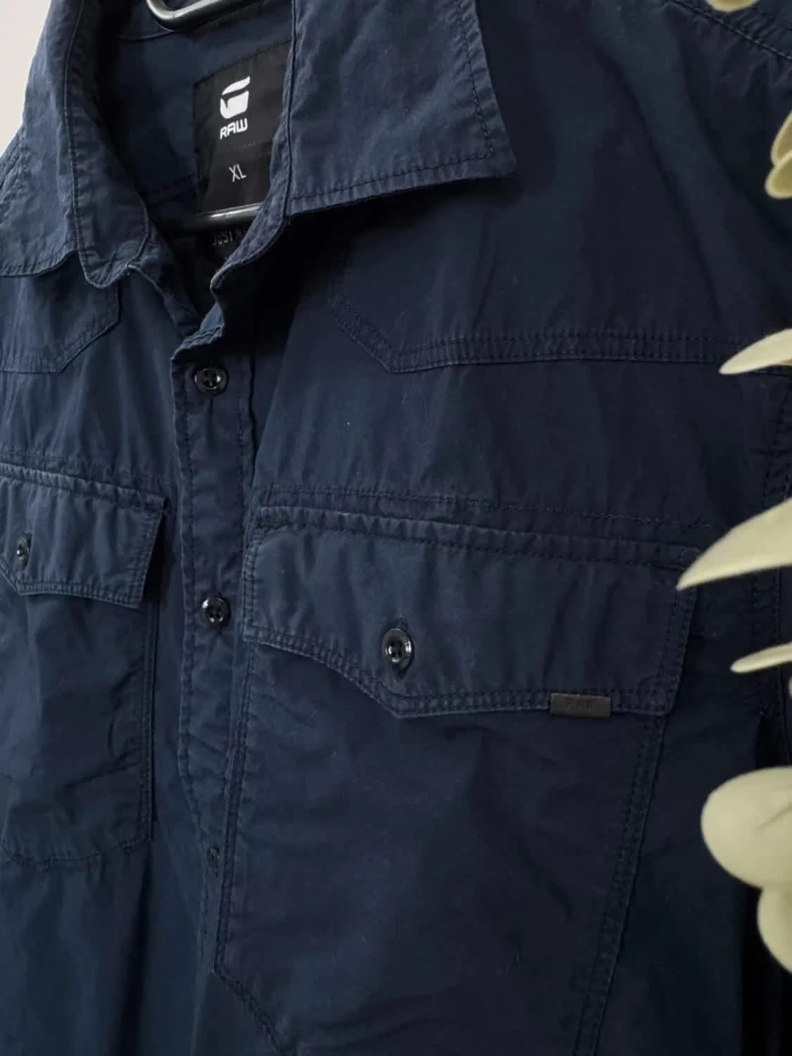 Chemise G-Star Raw bleu marine modèle 3301 manches longues coupe Utility taille XL - Photo 3/7