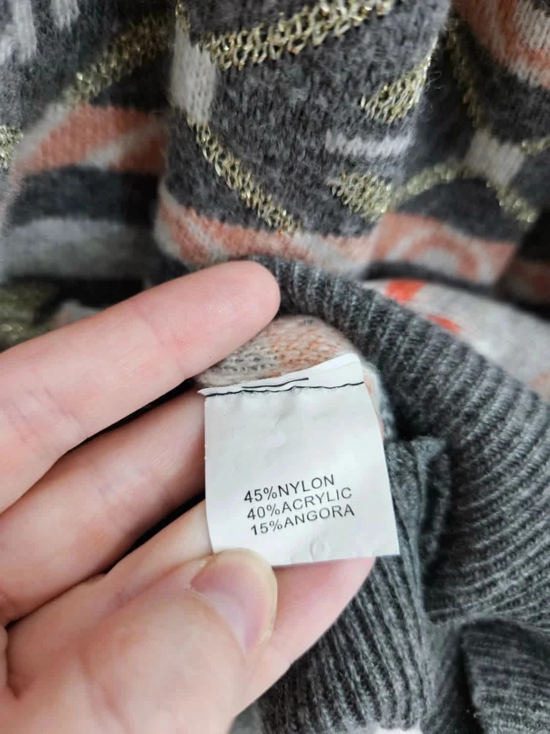 Pull d’hiver vintage knitwear à motifs avec du doré - Photo 6/7