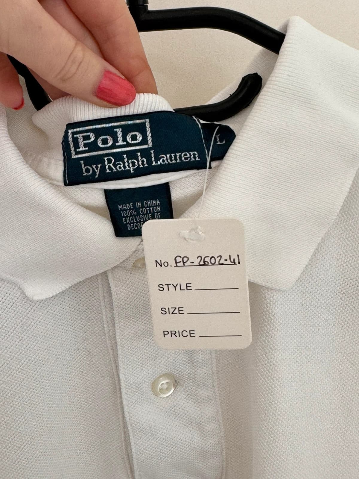 Polo piqué Polo by Ralph Lauren blanc logo bleu marine taille L - FP260241 - Photo 4/8