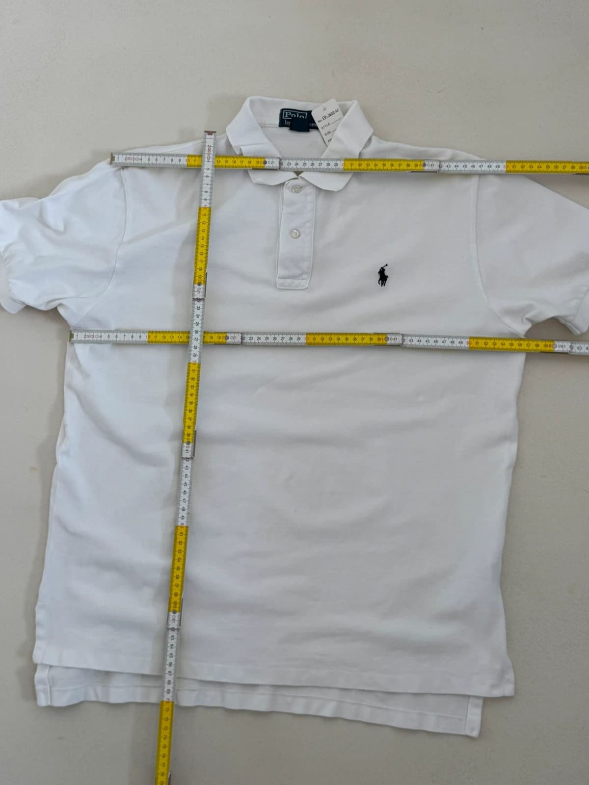 Polo piqué Polo by Ralph Lauren blanc logo bleu marine taille L - FP260241 - Photo 8/8