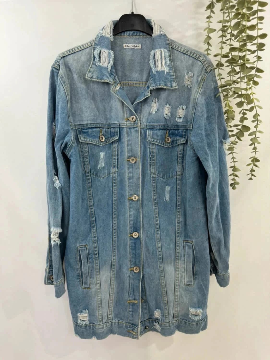 Veste en jeans longue Cherry Koko 100% coton - Photo 2/8