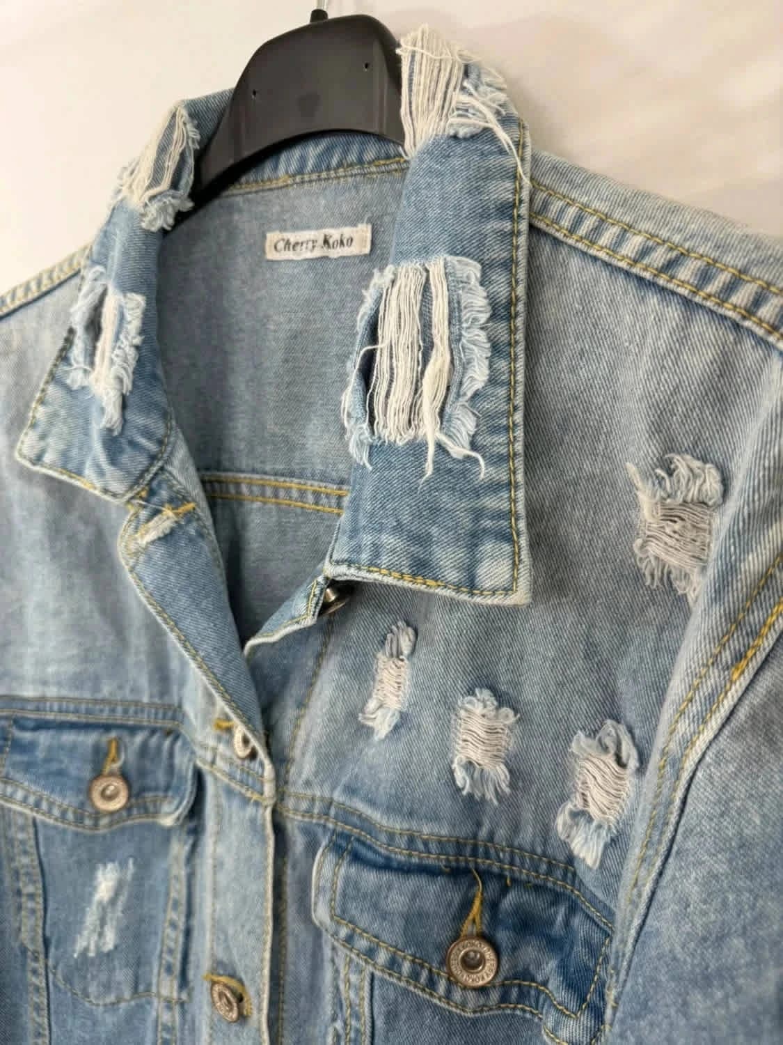 Veste en jeans longue Cherry Koko 100% coton - Photo 4/8