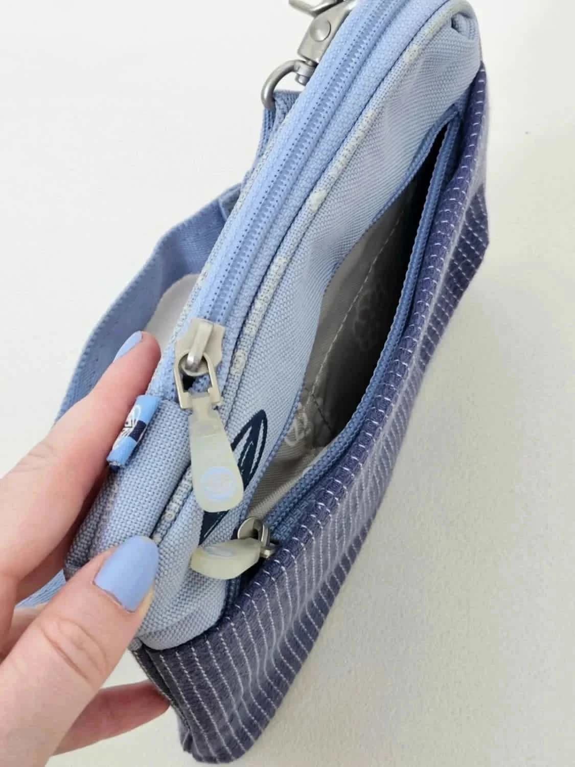 Pochette bandoulière Quiksilver violette nombreux rangements - Photo 5/5