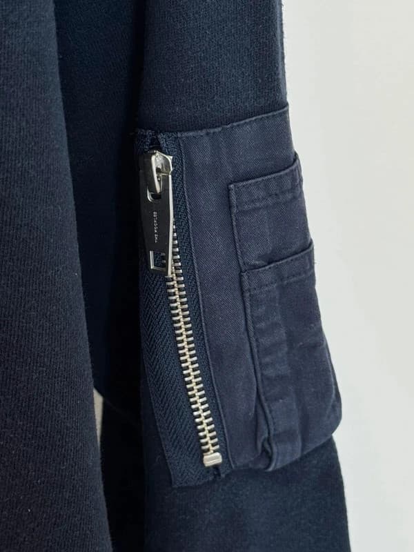 Sweat Crewneck The Kooples Sport navy poche zippée manche relaxed taille S - Photo 4/9