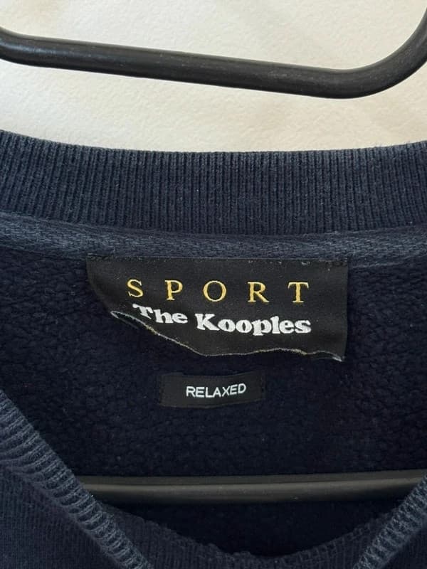 Sweat Crewneck The Kooples Sport navy poche zippée manche relaxed taille S - Photo 5/9