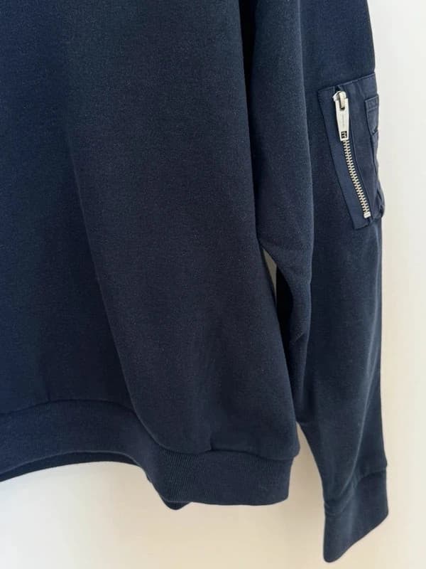 Sweat Crewneck The Kooples Sport navy poche zippée manche relaxed taille S - Photo 3/9